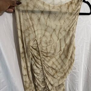 Zara Beige Mesh Top